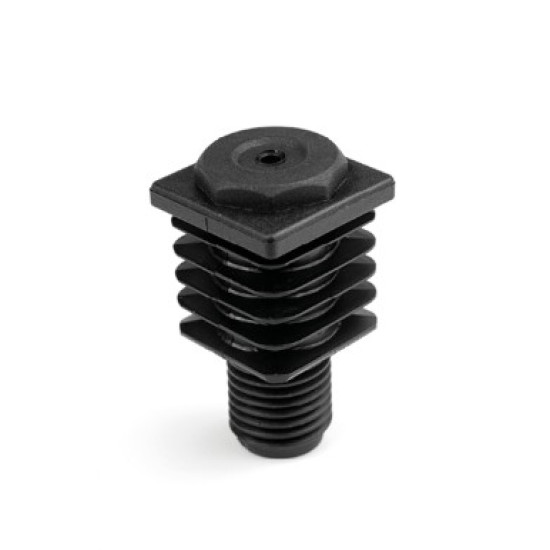 Állítható láb 35x35mm-es zártszelvényhez, M22 menettel. 1,5-2mm falvastagsághoz.