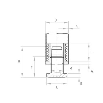 Állítható láb 35x35mm-es zártszelvényhez, M22 menettel. 1,5-2mm falvastagsághoz.