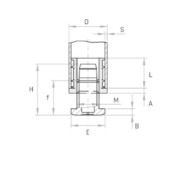 Állítható láb O35mm-es csőhöz, M22 menettel. 1,5-2mm-es falvastagsághoz.