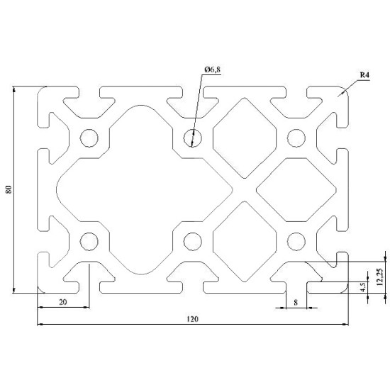 Aluprofil - 120x80 Nehéz