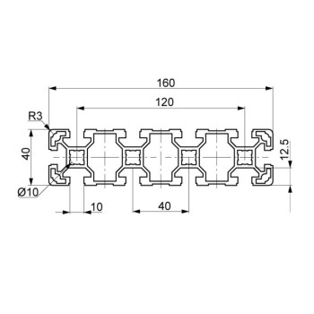 Aluprofil - 160x40