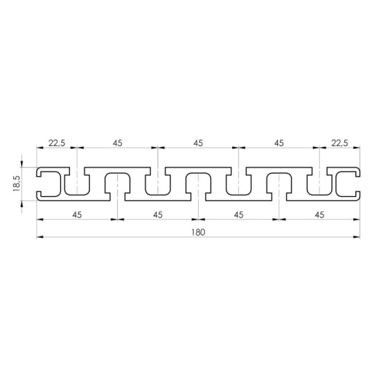 Aluprofil - 180x18,5