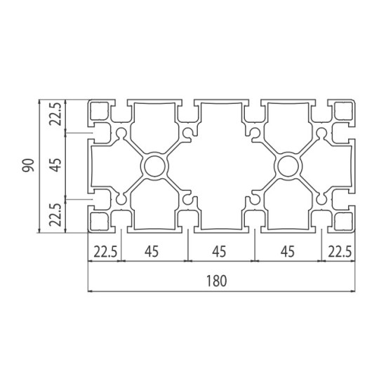 Aluprofil - 180x90