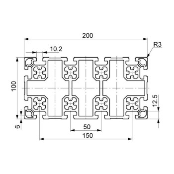 Aluprofil - 200x100