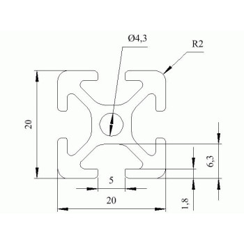 Aluprofil - 20x20