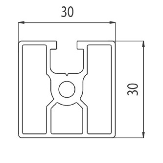 Aluprofil - 30x30 Két oldalon -180°