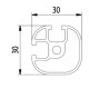 Aluprofil - 30x30 - Két oldalon zárt - 90°
