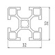 Aluprofil - 32x32 - Elox nélkül