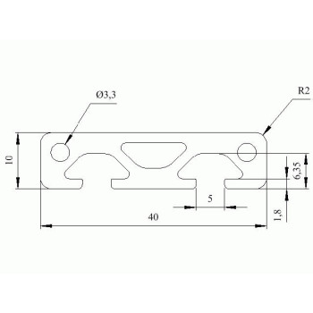 Aluprofil - 40x10