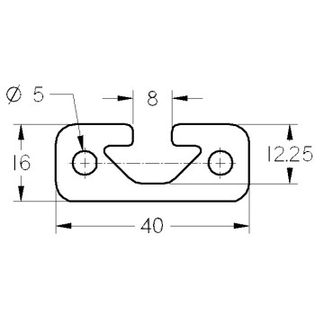 Aluprofil - 40x16 - Fekete