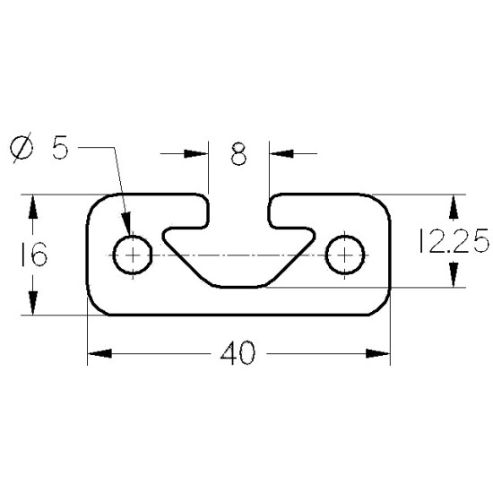 Aluprofil - 40x16 - Fekete