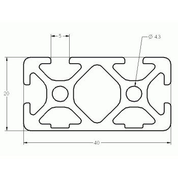 Aluprofil - 40x20 Egy oldalon zárt (40)