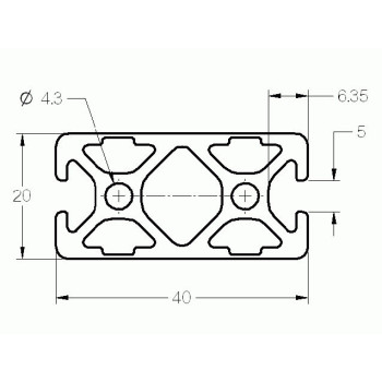 Aluprofil - 40x20 Két oldalon zárt - 180 (40)