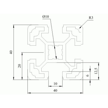 Aluprofil - 40x40