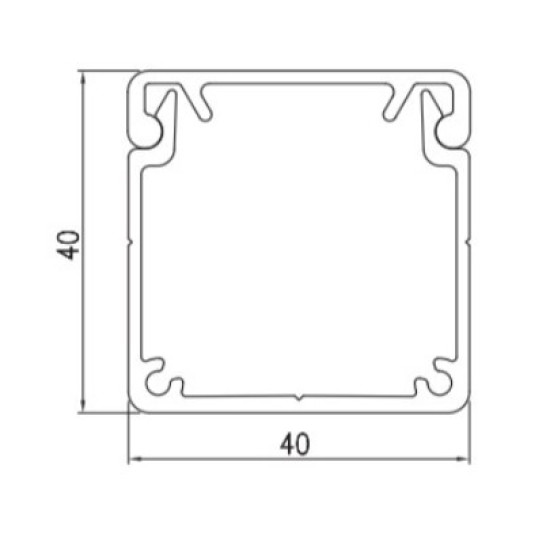 Aluprofil - 40x40 Kábelcsatorna profil