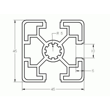 Aluprofil - 45x45 Egy oldalon zárt