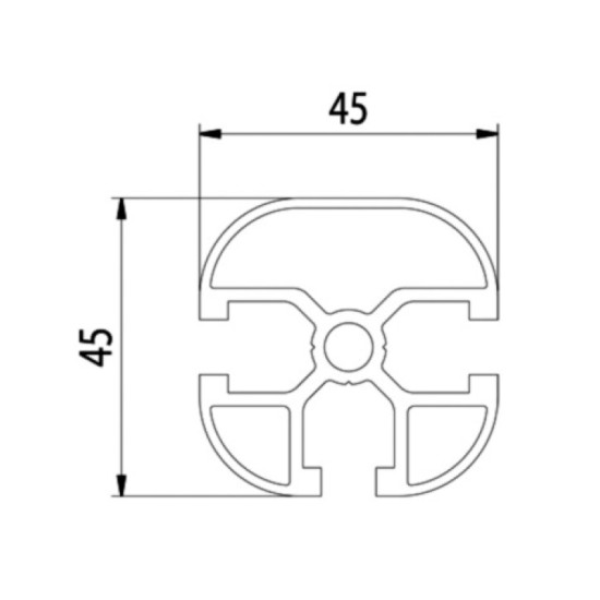 Aluprofil - 45x45 Egy oldalon zárt