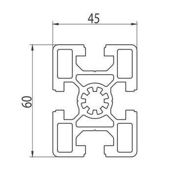 Aluprofil - 45x60 Könnyű