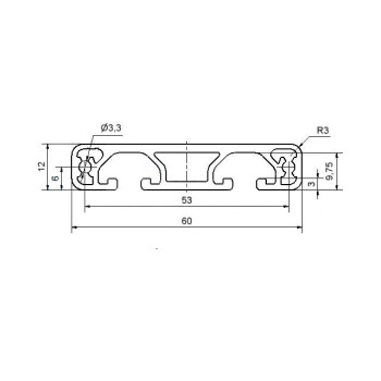 Aluprofil - 60x12 Könnyű
