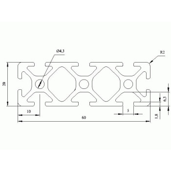 Aluprofil - 60x20