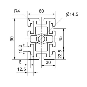 Aluprofil - 60x90