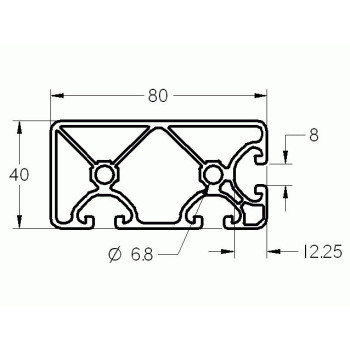 Aluprofil - 80x40 ECO - Két oldalon zárt - 180 (80/40)