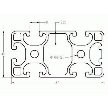 Aluprofil - 80x40 Könnyű - Egy oldalon zárt  (40)