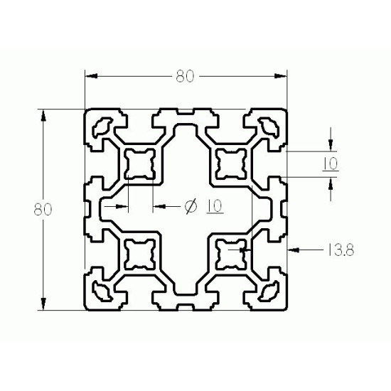 Aluprofil - 80x80