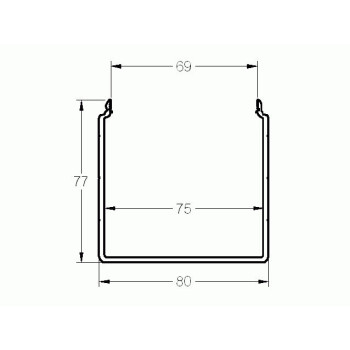 Aluprofil - 80x80 Kábelcsatorna profil