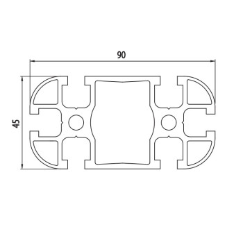 Aluprofil - 90x45