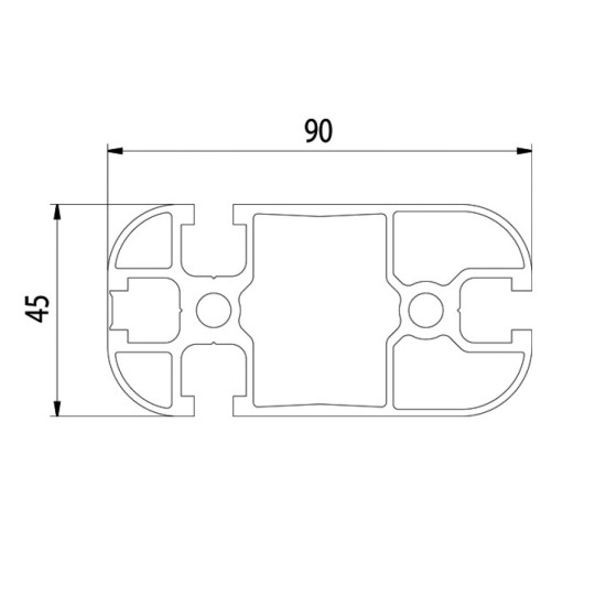 Aluprofil - 90x45