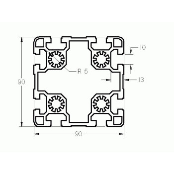 Aluprofil - 90x90 Könnyű