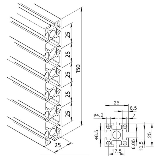 Aluprofil mk 2025.04 - 150x25