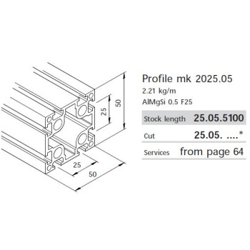 Aluprofil mk 2025.05 - 50x50