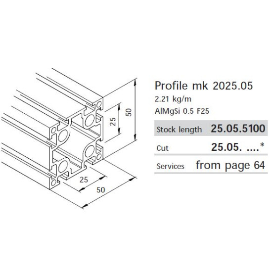 Aluprofil mk 2025.05 - 50x50