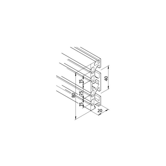 Aluprofil mk 2025.42- Adapter 80x20