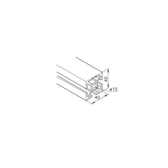 Aluprofil mk 2040.92 - 40x40 Egy oldalon zárt - Tisztatéri