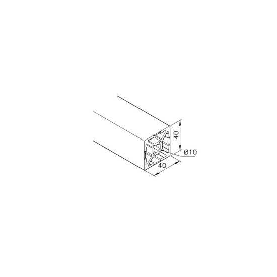 Aluprofil mk 2040.96 - 40x40 Négy oldalon zárt - Tisztatéri