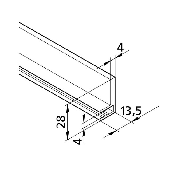Aluprofil mk 2203 - Panel 90° profil
