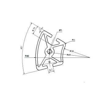 Aluprofil - R30x60 Könnyű - 45