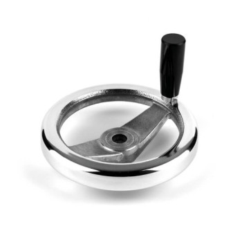 ALVR2+X D100 alu 2-küllős kézikerék, d10mm furat, forgó Duroplast markolattal.