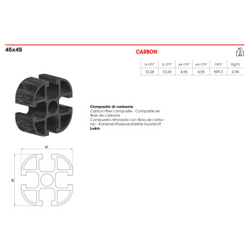 Carbon profil - 45x45