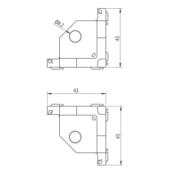 Csatlakozó - Alu - (M8/B10)