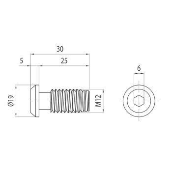 Csavar - zs-m12x30