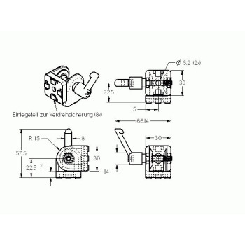 Csukló - 30x30 - Rögzítőkarral