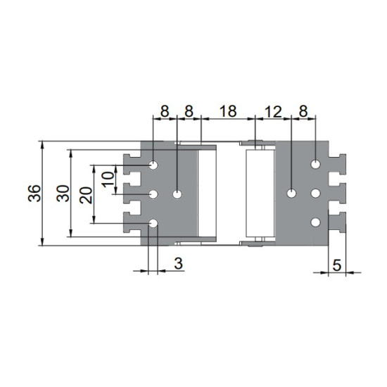Energialánc végelem pár - 10x30 - műanyag