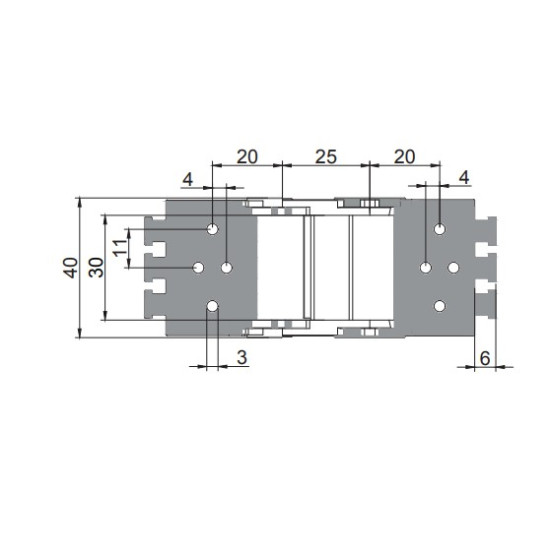 Energialánc végelem pár - 15x30 - műanyag