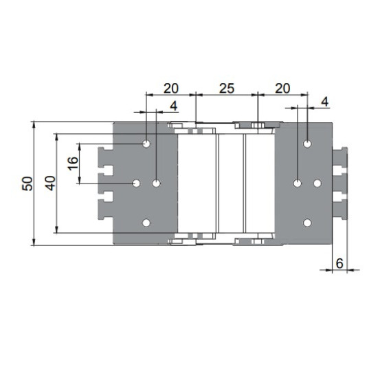 Energialánc végelem pár - 15x40 - műanyag