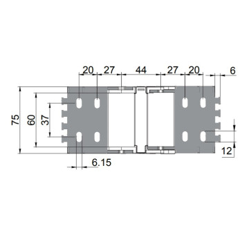 Energialánc végelem pár - 24x60 - műanyag