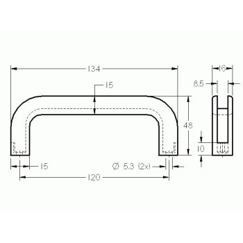 Fogantyú - Pa - b=120 - Fekete